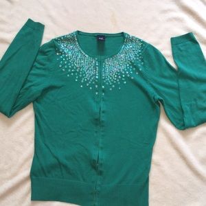 Gap Cardigan Sweater with Sequence Detail